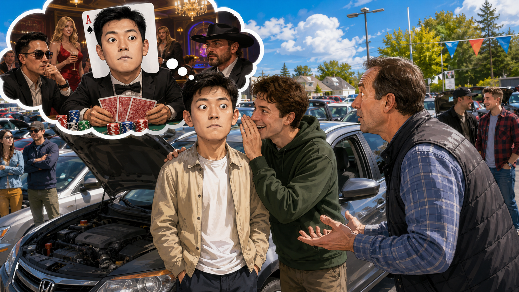 美剧学英语：加拿大买二手车，朋友让我“poker face”，我差点把卖家吓降价了 - 加拿大买二手车，朋友让我“poker face”，我差点把卖家吓降价了