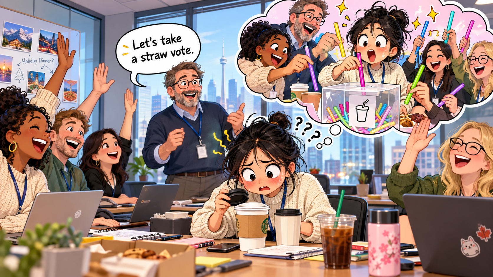 美剧学英语：straw vote - 加拿大办公室说要做“straw vote”，我差点去找吸管……