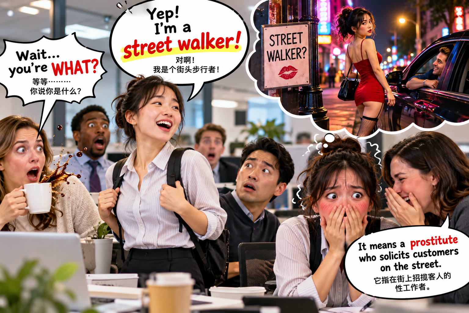 美剧说英语:street walker - 加拿大办公室同事问我怎么上班,我说自己是“street walker”,她的咖啡差点喷出来……