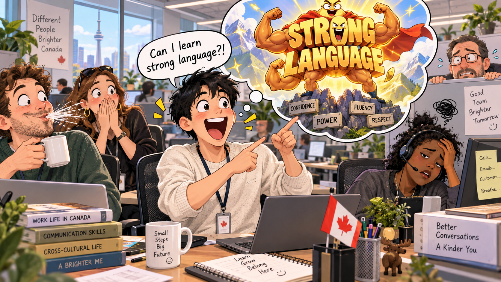美剧学英语:strong language - 加拿大办公室同事说客户用了“strong language”,我还认真问:能不能教我几句?