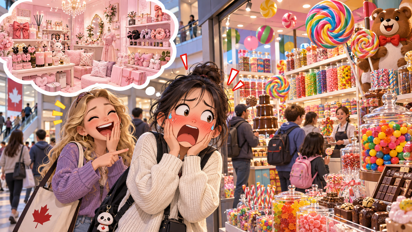 美剧学英语：sweet shop - 加拿大商场约人去“sweet shop”，我以为他要逛粉色少女店……