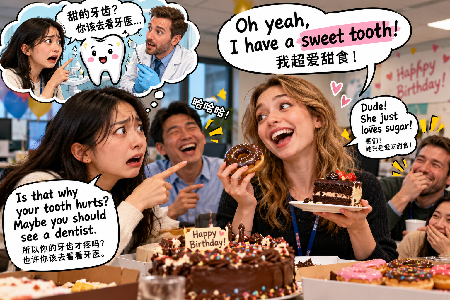 美剧说英语:sweet teeth - 加拿大办公室同事说自己有“甜牙齿”,我差点给她推荐牙医……