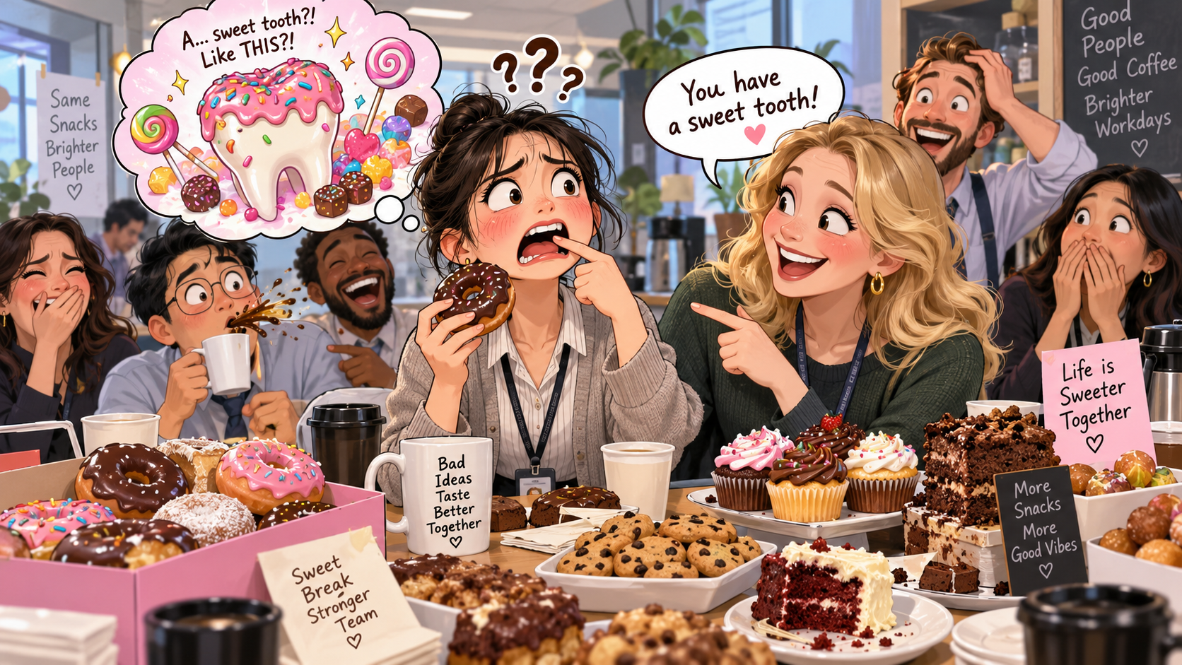 美剧学英语：sweet tooth - 加拿大办公室下午茶，同事说我有一颗“甜牙齿”，我差点问他怎么看出来的