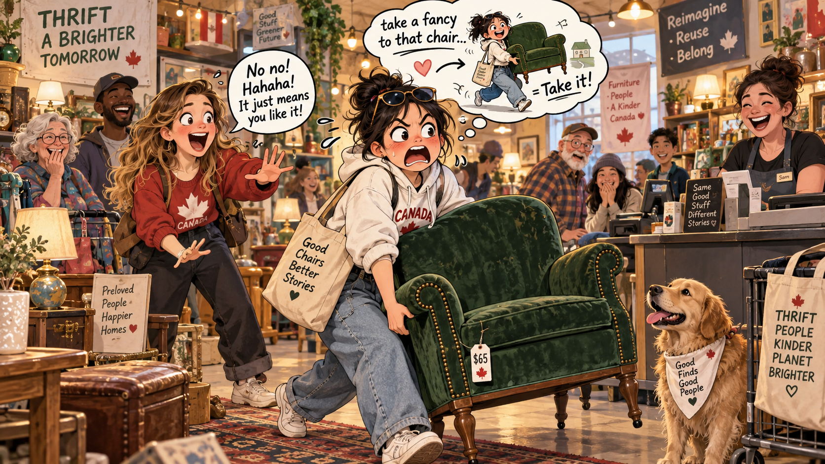 美剧学英语:take a fancy to - 加拿大二手店里朋友说我“take a fancy to that chair”,我直接把椅子抱去收银台了……