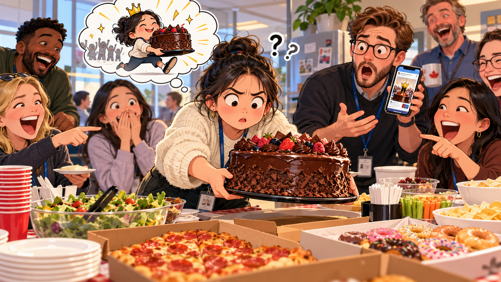 美剧说英语：take the cake - 加拿大办公室聚餐，同事说“这次真的take the cake”，我直接去端蛋糕了