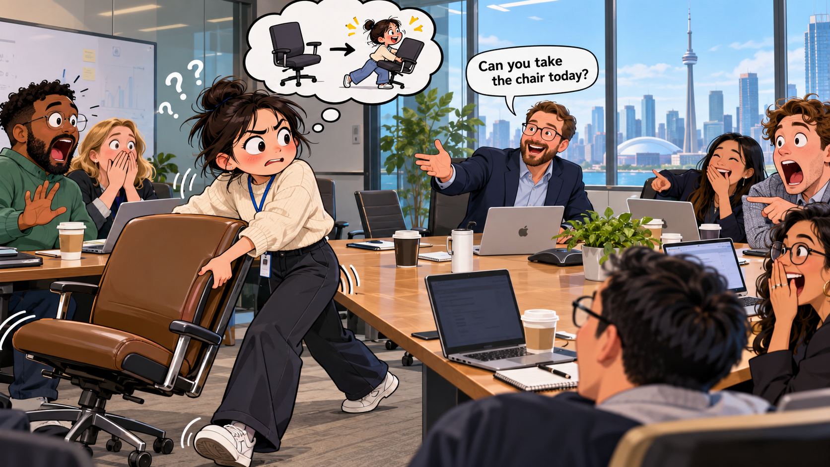美剧学英语：take the chair - 加拿大开会时老板让我“take the chair”，我真的把椅子搬走了……