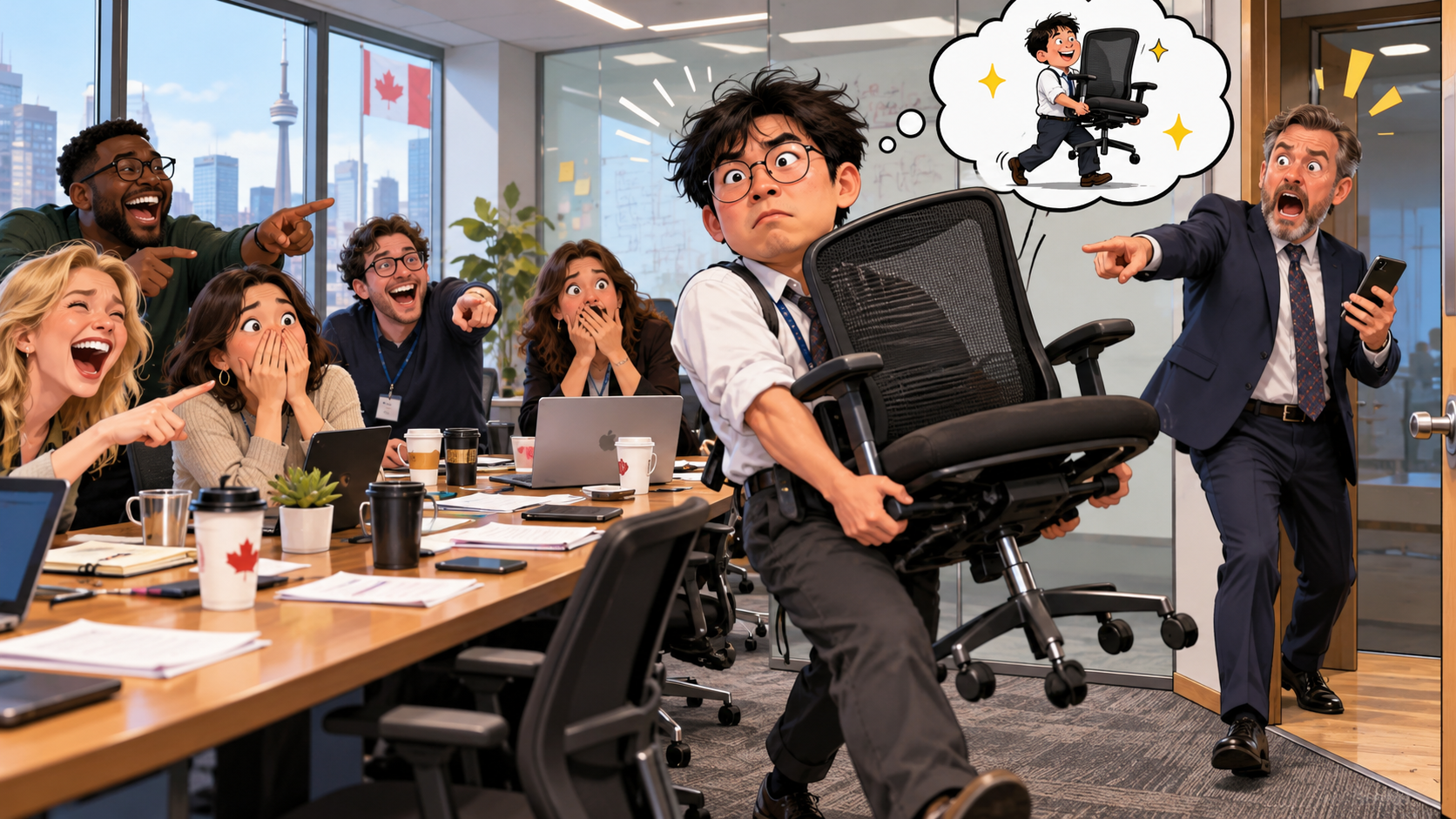 美剧说英语:take the chair - 加拿大办公室开会,经理让我“take the chair”,我竟然把他的椅子搬走了……
