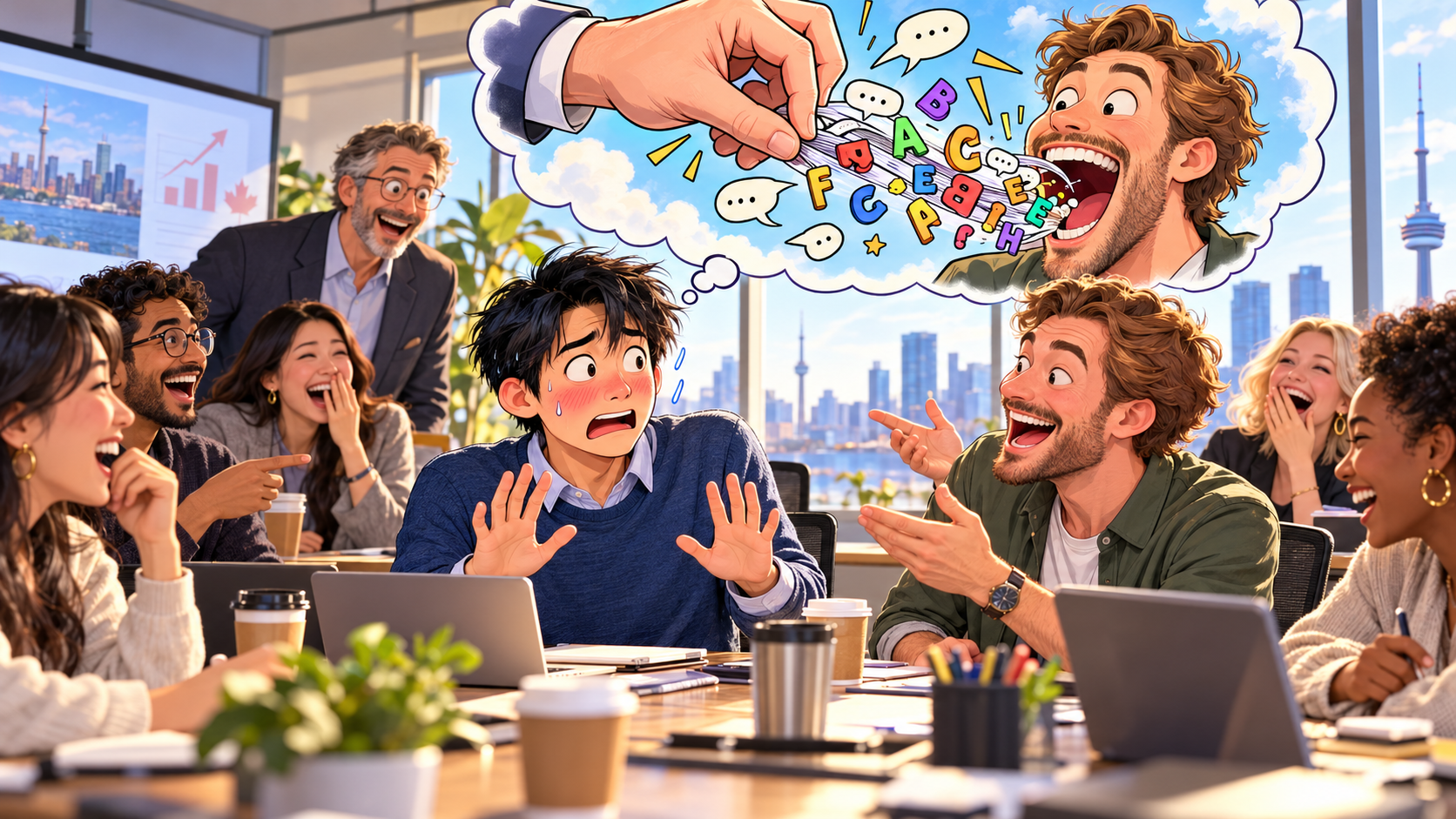 美剧说英语:take the words right out of one's mouth - 加拿大办公室开会,同事说我把话从他嘴里拿走了,我差点当场道歉……