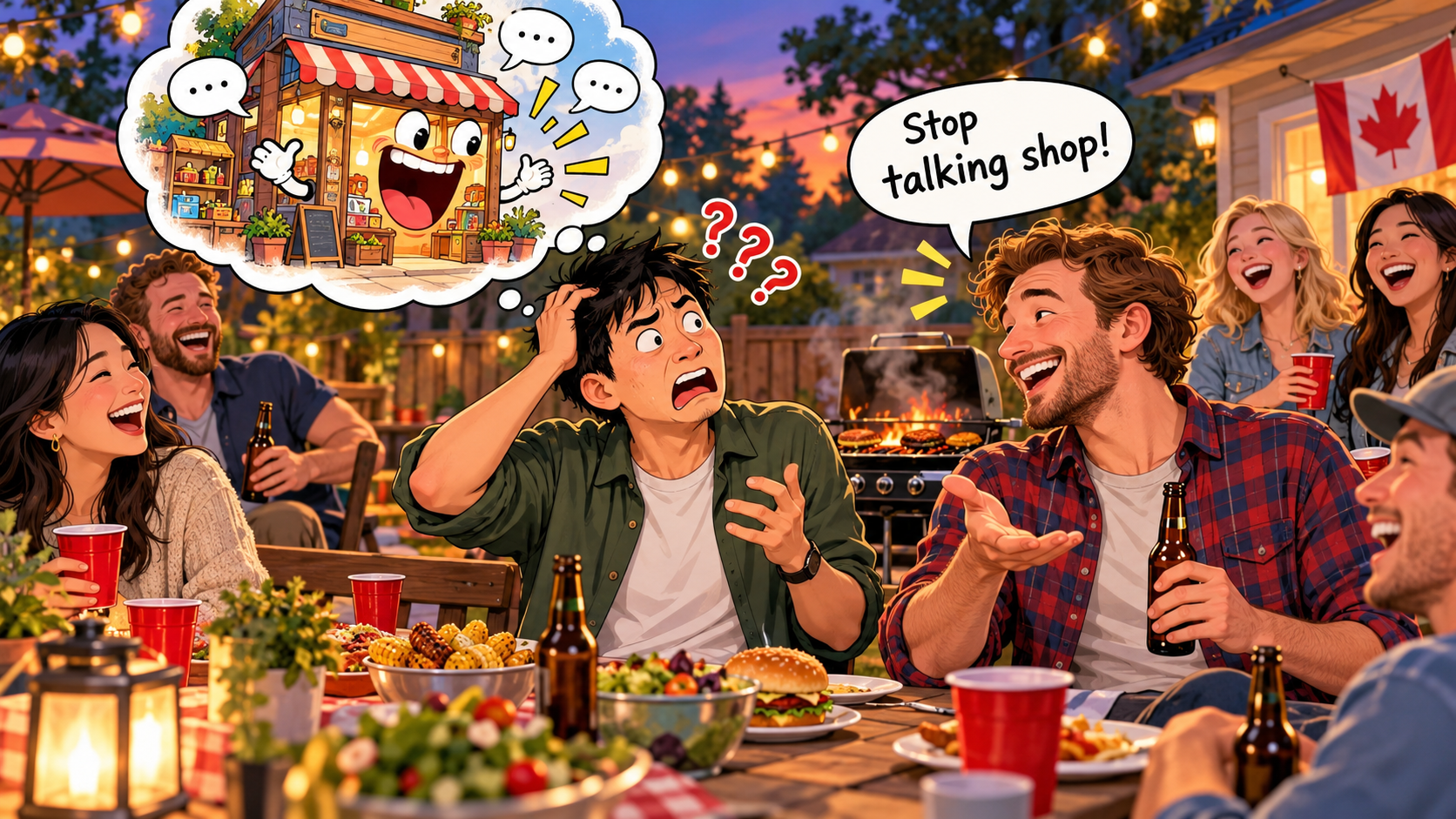美剧说英语：talking shop - 加拿大朋友聚餐说“Stop talking shop”，我以为他们嫌餐厅太吵……