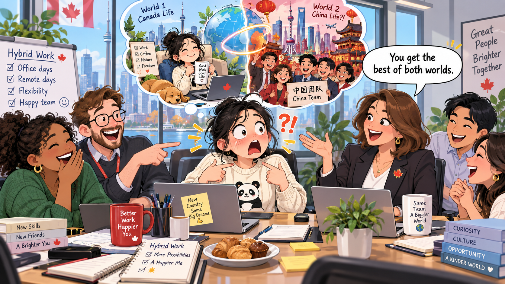美剧学英语：the best of both worlds - 加拿大办公室说“the best of both worlds”，我以为老板要把我调去另一个国家……
