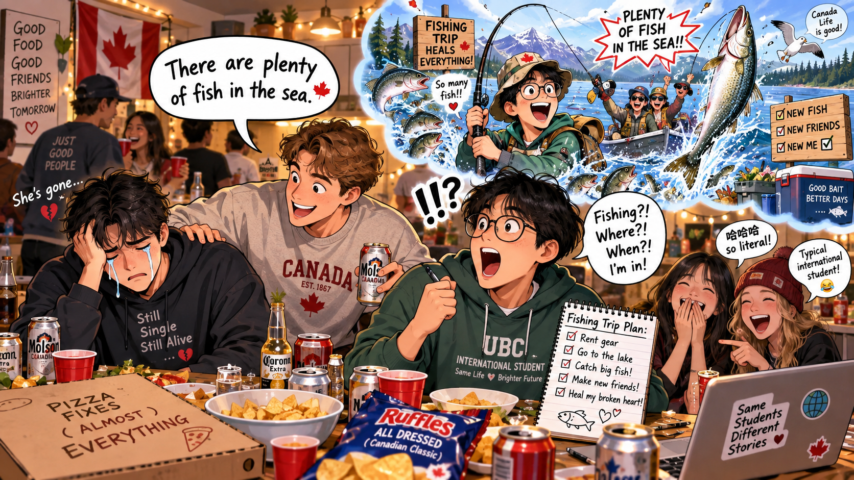 美剧学英语:there are plenty of fish in the sea - 加拿大朋友失恋后说“海里鱼多得很”,我认真问他去哪钓……