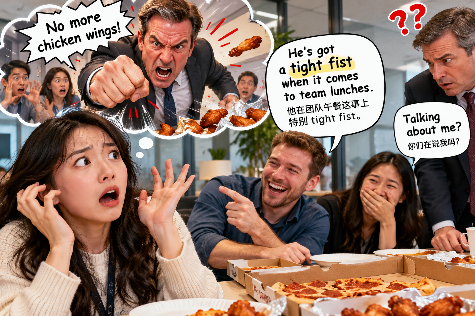 美剧说英语：tight fist - 加拿大办公室午餐，同事说老板是“tight fist”，我差点以为要打架