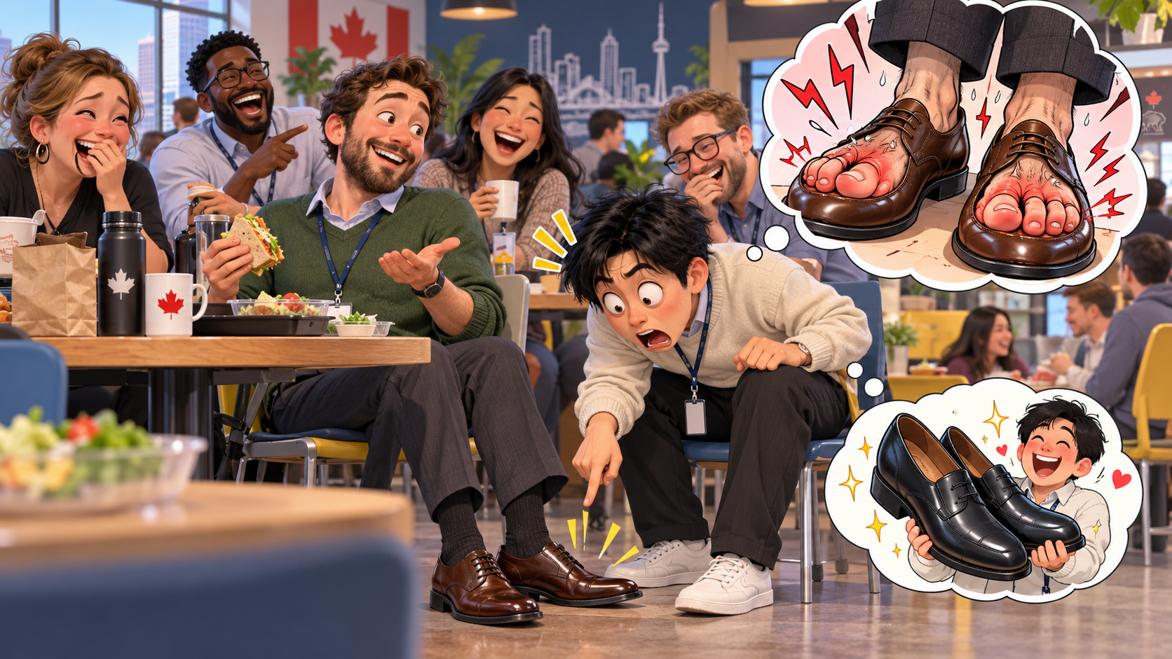 美剧学英语：tight shoes - 加拿大办公室午餐，同事说自己穿着“tight shoes”，我差点给他买双新鞋
