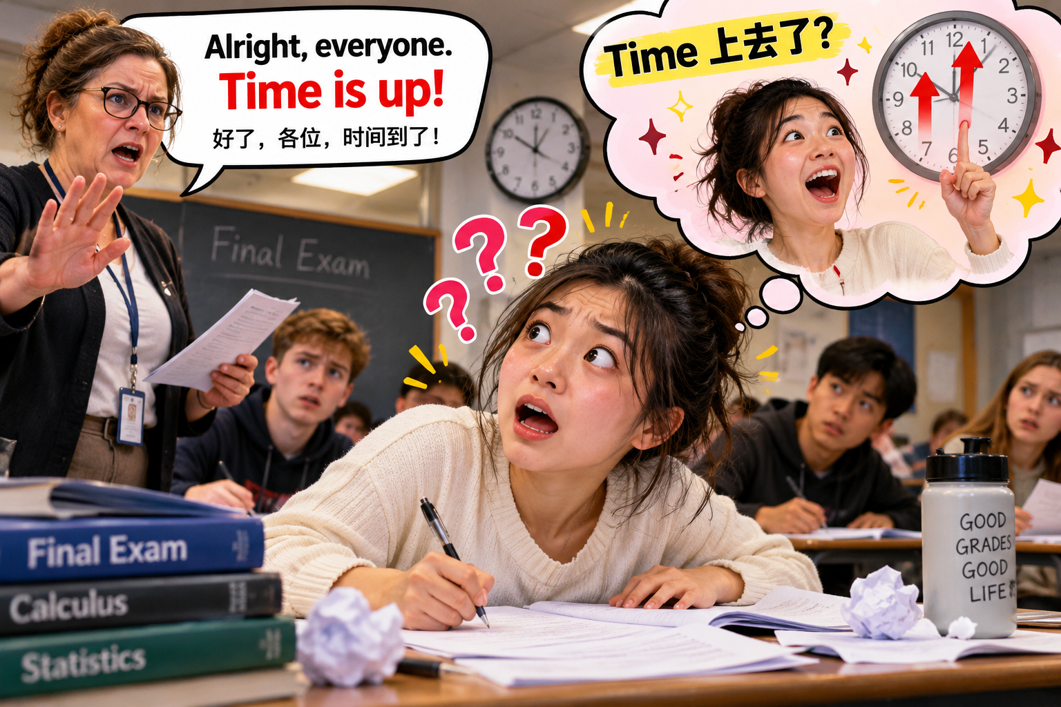 美剧说英语:time is up - 加拿大考试监考老师说“Time is up”,我竟然以为还能多答几分钟……