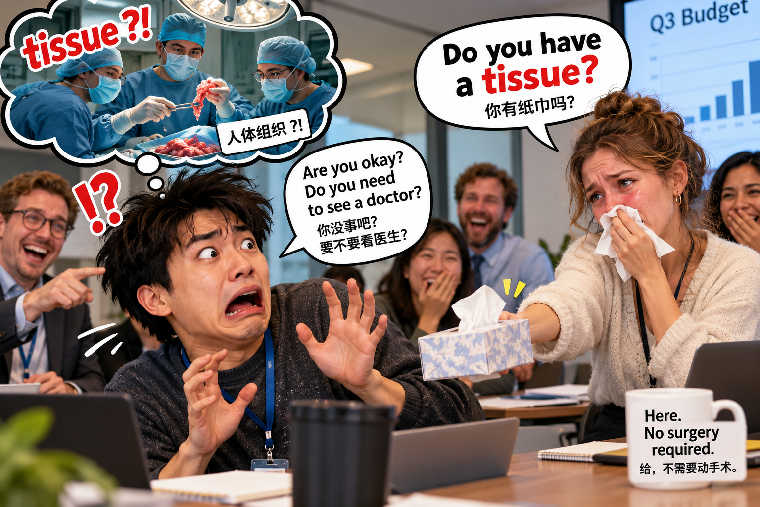 美剧说英语:tissue - 加拿大办公室同事问我要tissue,我差点把她送去医院……