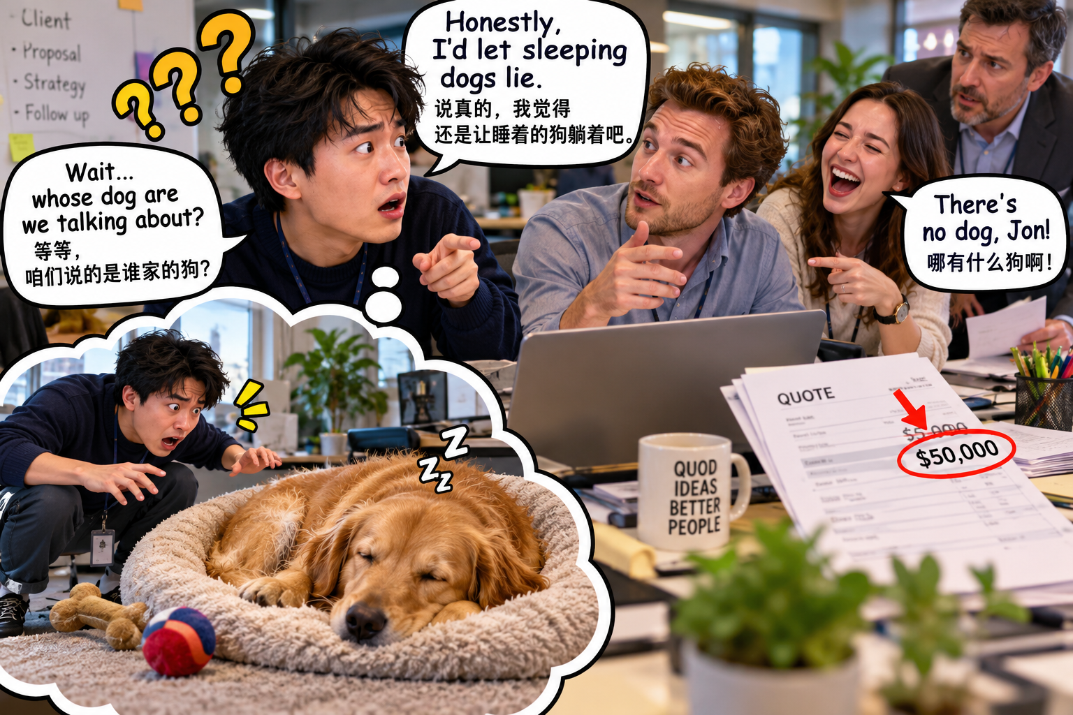 美剧说英语:to let sleeping dogs lie - 加拿大办公室同事说“let sleeping dogs lie”,我差点问他狗养在哪儿……