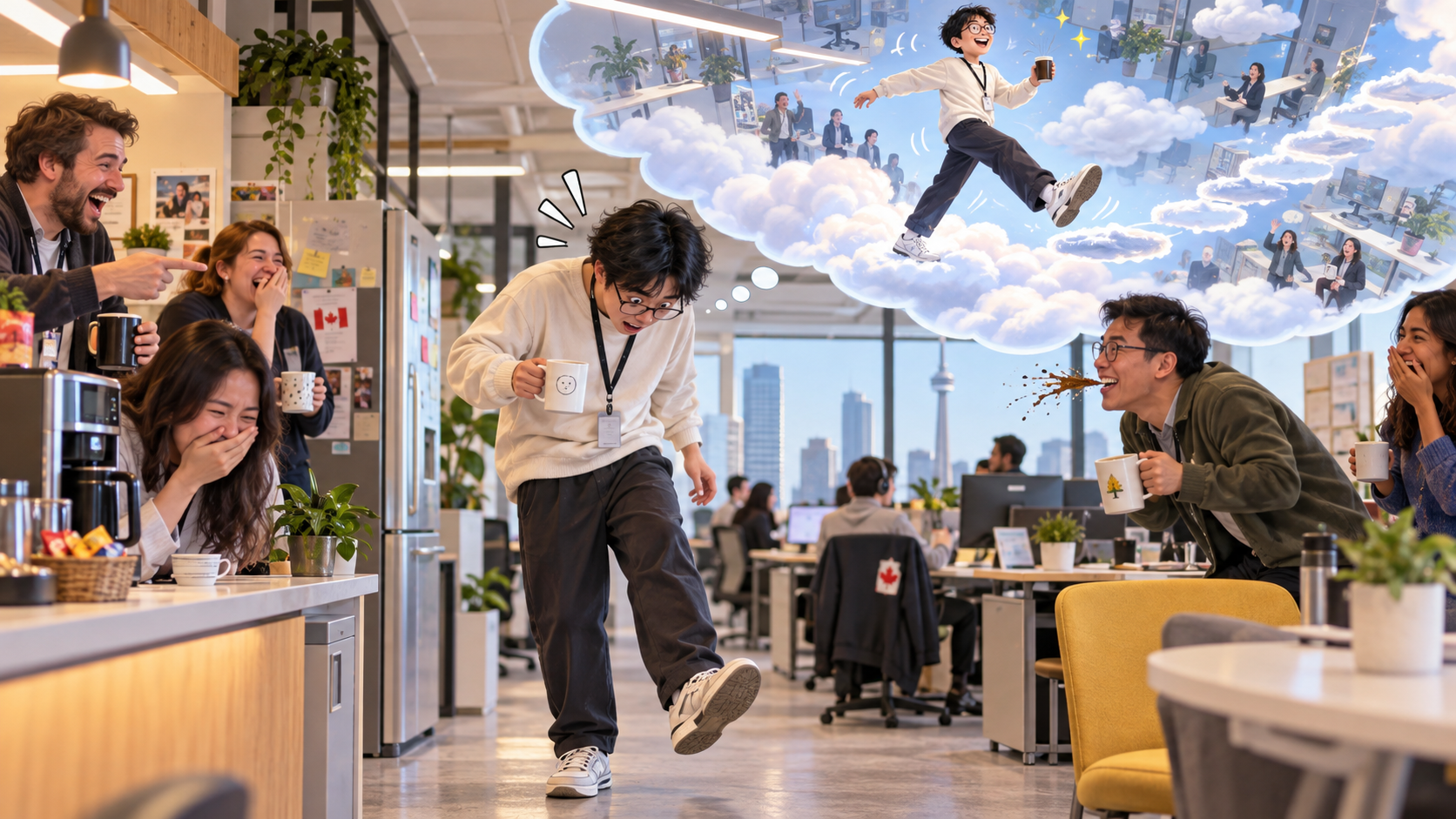 美剧学英语:to walk on air - 加拿大办公室同事说我“walking on air”,我低头看了半天自己的脚……