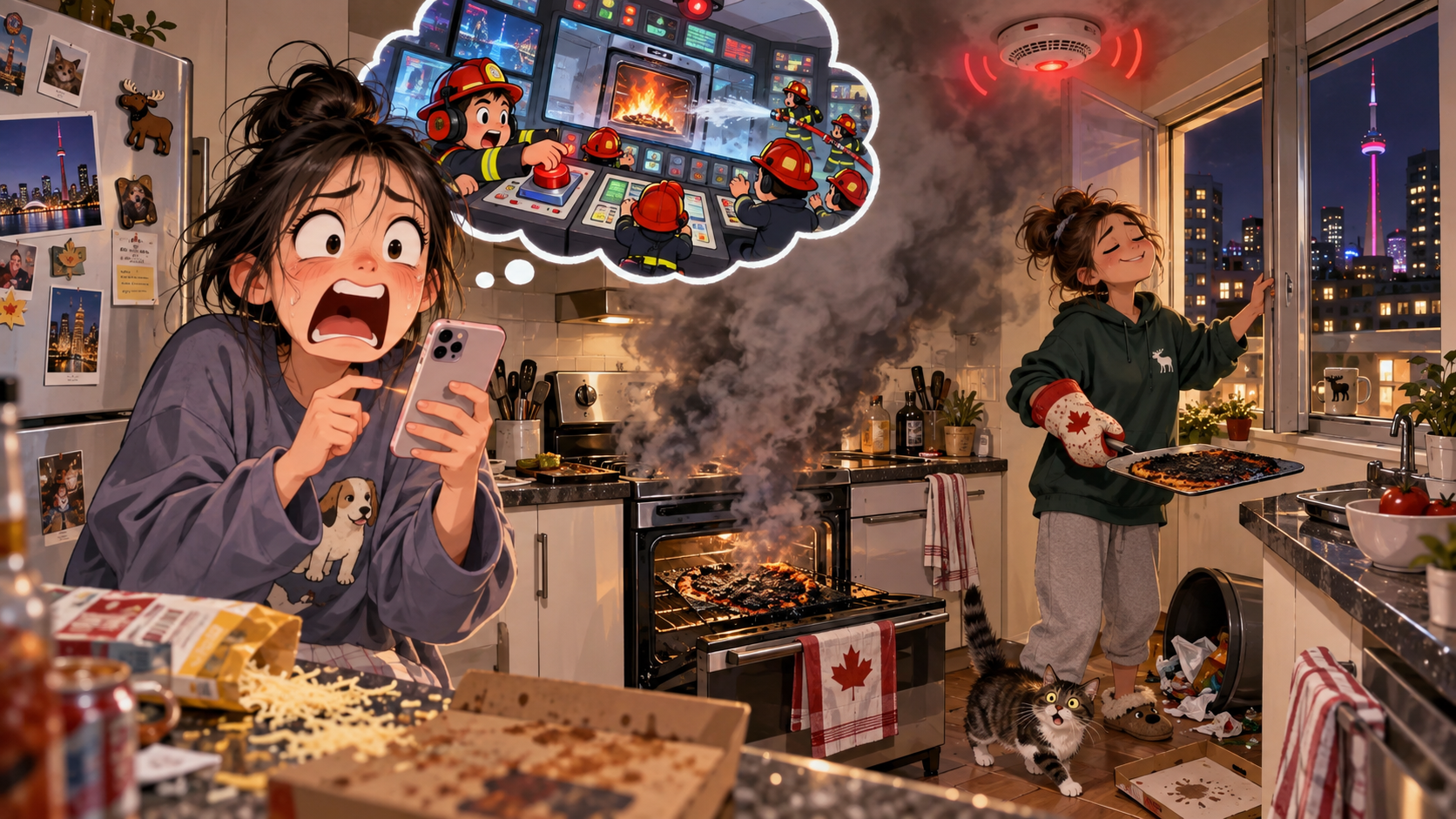 美剧学英语:under control - 加拿大公寓厨房冒烟,室友说“under control”,我差点打了911……