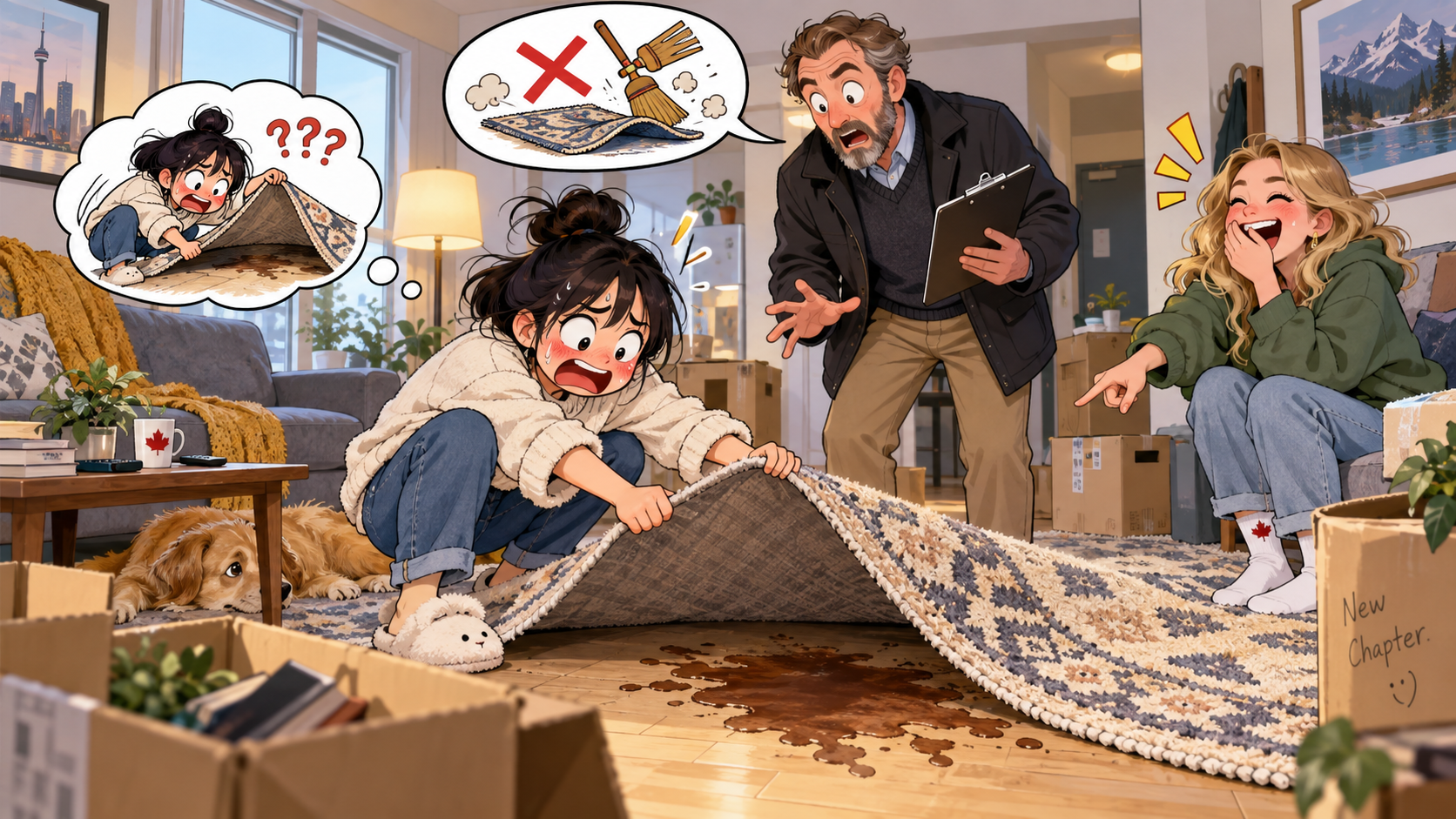 美剧学英语:under the rug - 加拿大公寓退房检查,房东说“under the rug”,我真的把地毯掀了……