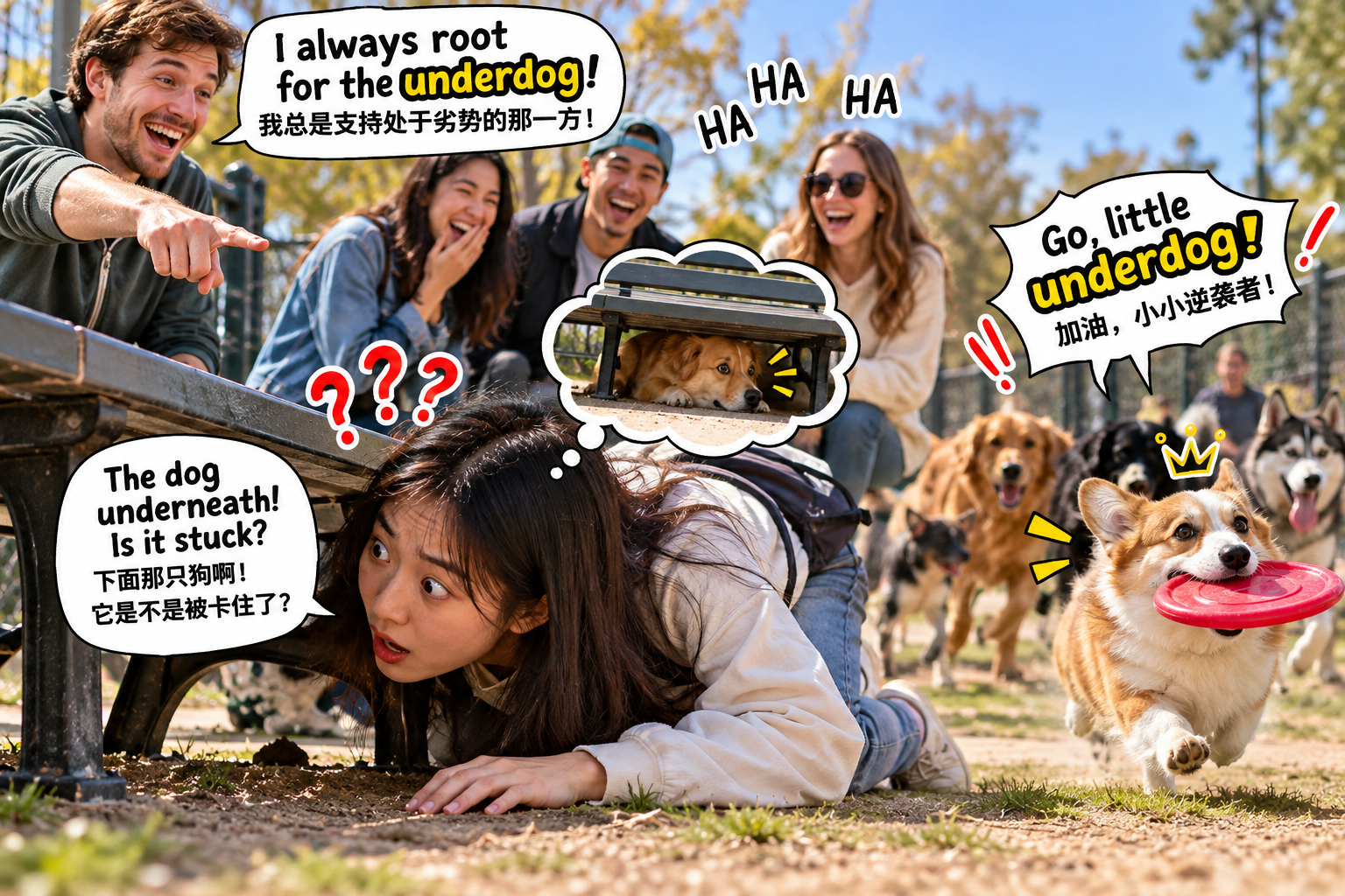 美剧说英语：underdog - 加拿大狗狗公园里，同事说“underdog”，我低头找了半天狗……