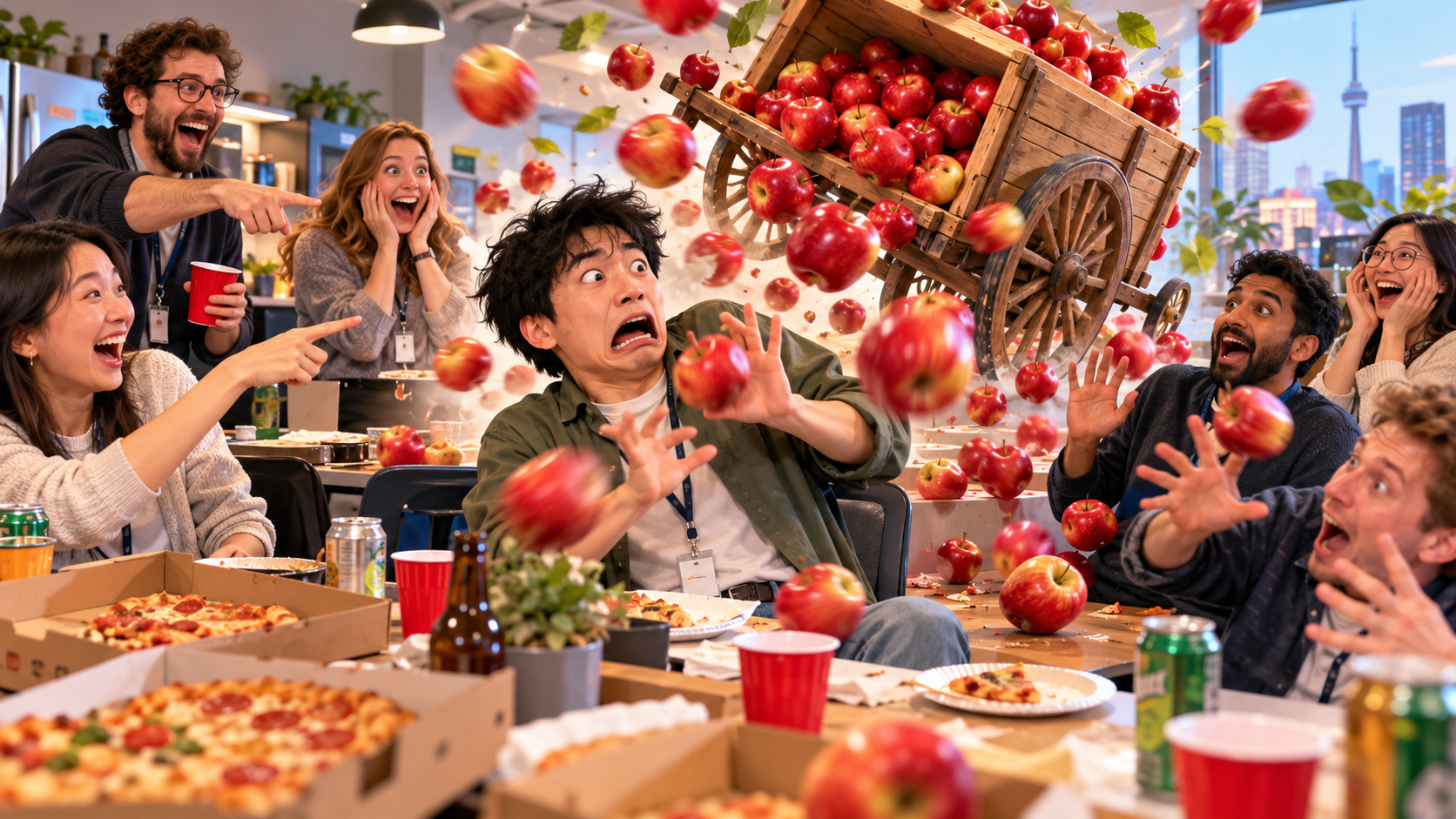 美剧说英语:upset the apple cart - 加拿大公司聚餐,同事说“别 upset the apple cart”,我开始找苹果车……