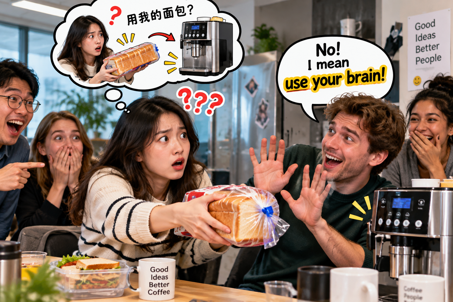 美剧学英语：use your loaf - 加拿大办公室午餐时，同事让我“use your loaf”，我默默把面包递了过去