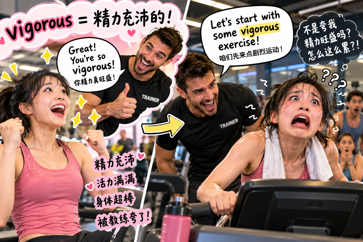 美剧说英语：vigorous - 加拿大健身房教练说要“vigorous”，我还以为他夸我精力旺盛……