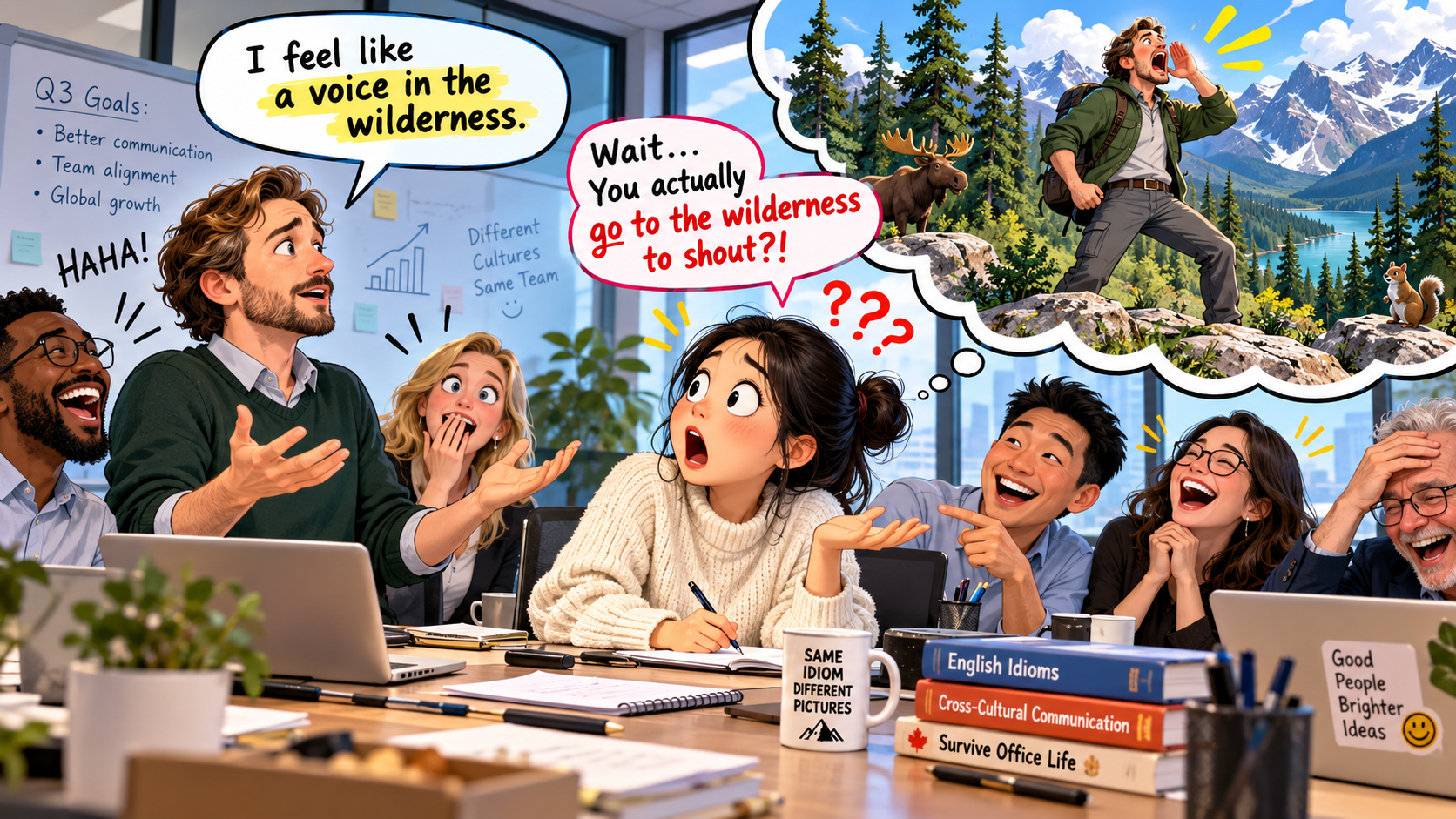 美剧学英语：voice in the wilderness - 加拿大办公室开会，同事说自己是“荒野里的声音”，我差点问他是不是去露营了