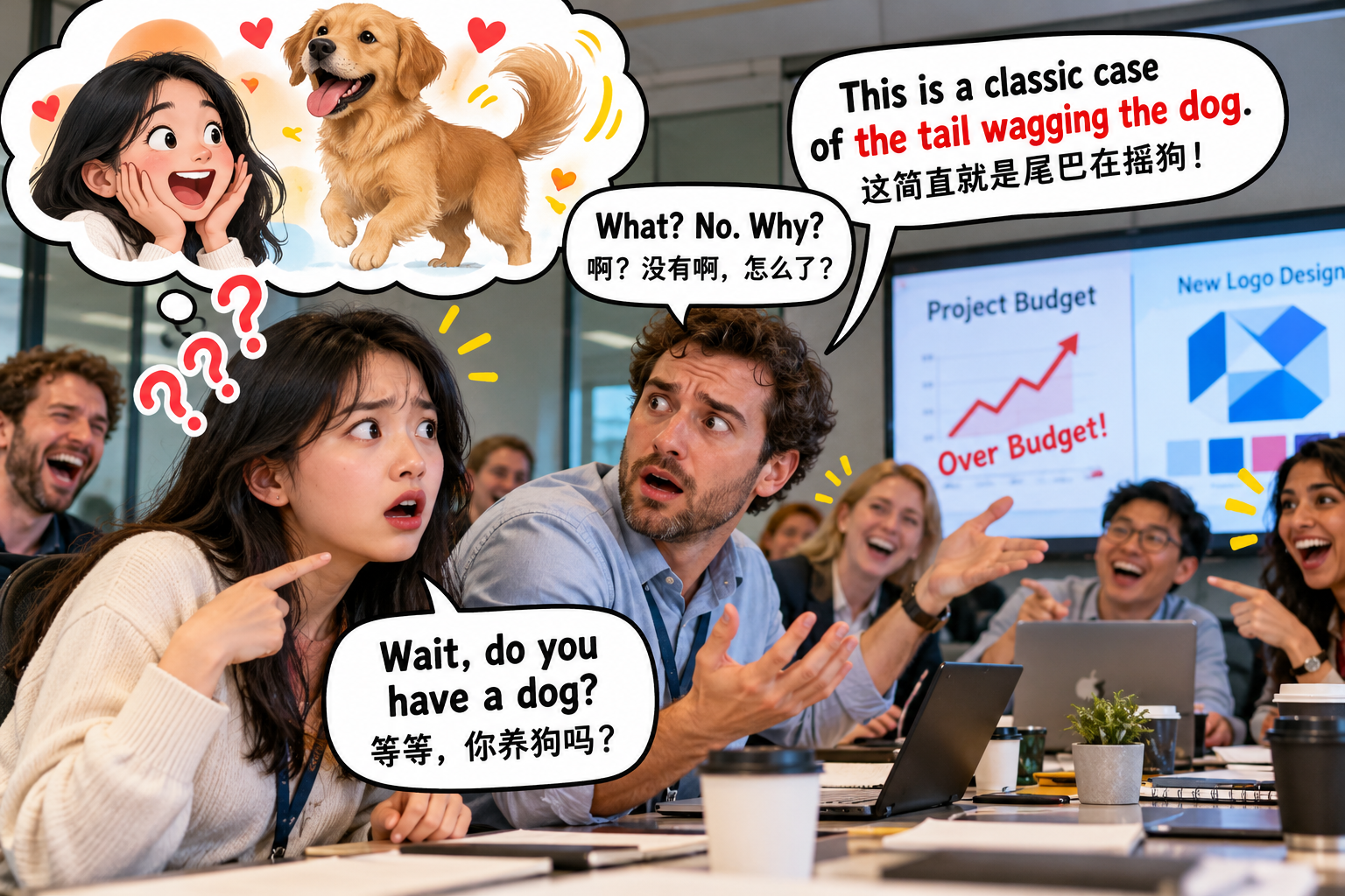 美剧说英语：wag the dog - 加拿大办公室开会，同事说“wag the dog”，我居然问他养了什么狗……