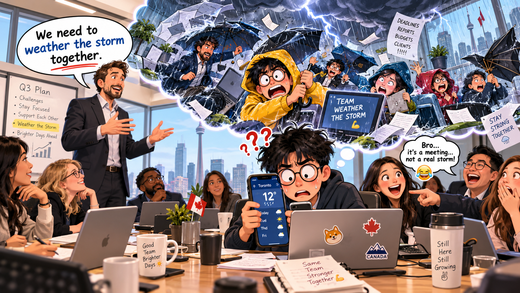 美剧学英语：weather the storm - 加拿大办公室裁员传闻那天，同事说“weather the storm”，我真的去查天气了……