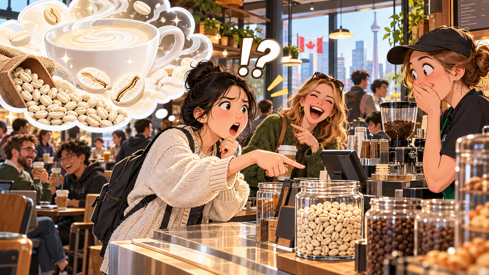 美剧说英语：white - 加拿大咖啡店里，同事说要“white coffee”，我差点问服务员有没有白色咖啡豆