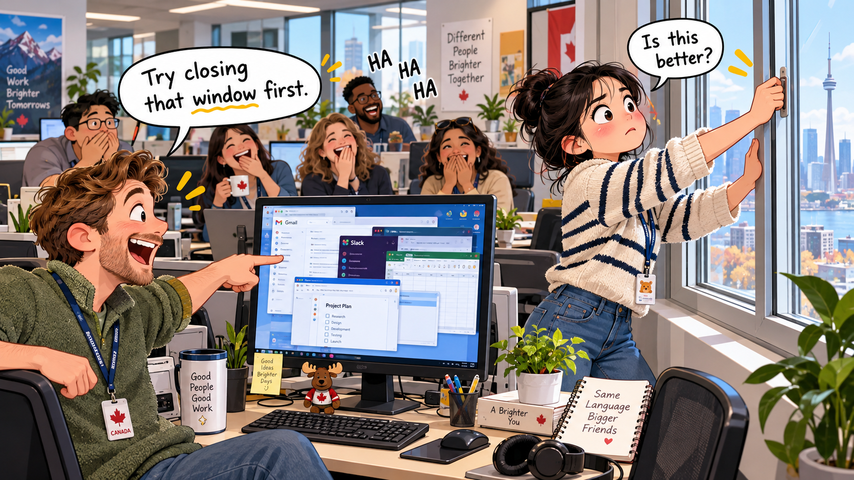 美剧说英语：window - 加拿大办公室同事让我关掉window，我下意识走去关窗了……