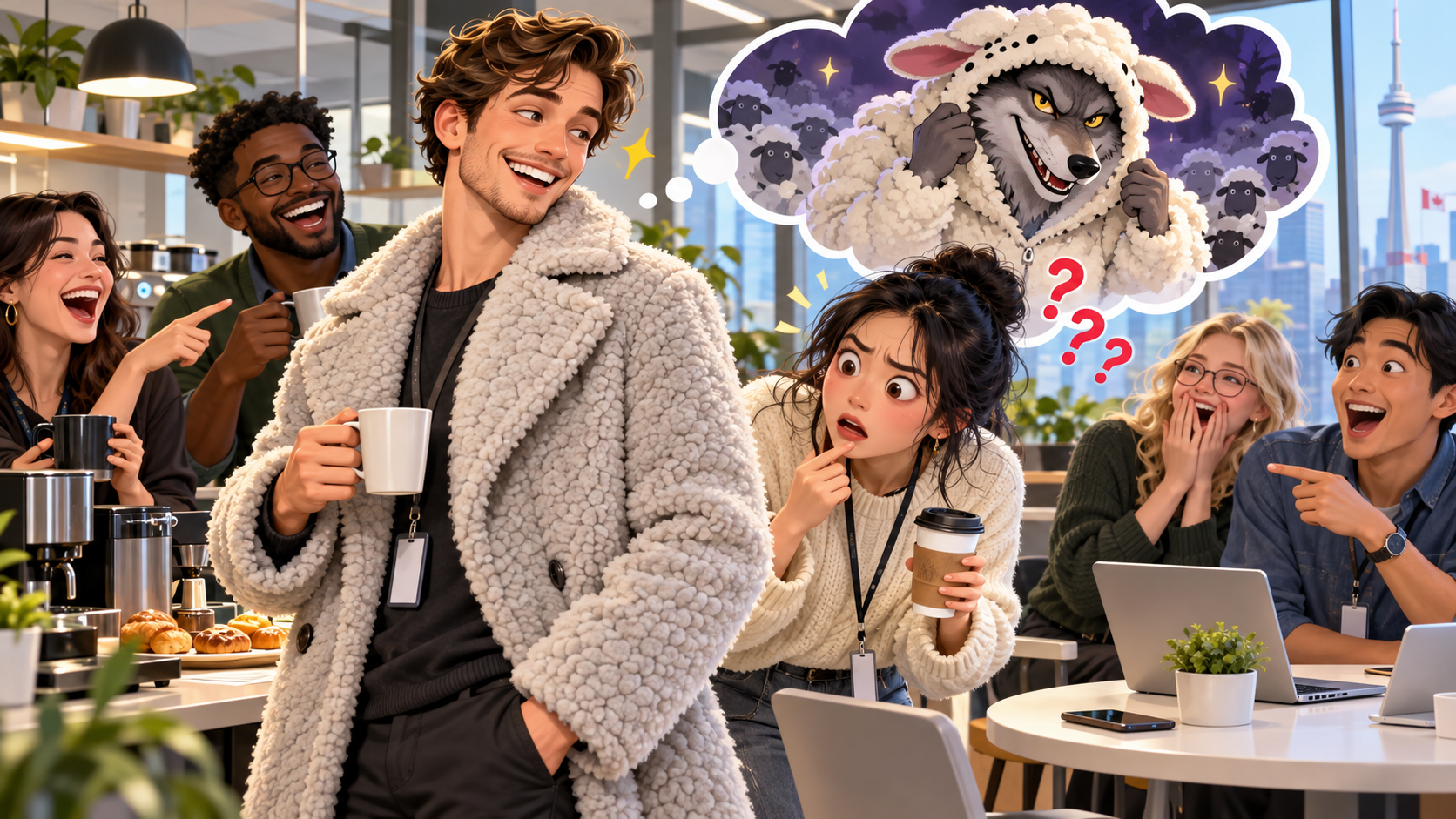 美剧说英语：wolf in sheep's clothing - 加拿大办公室同事说他是“穿羊皮的狼”，我还真去看了他的外套