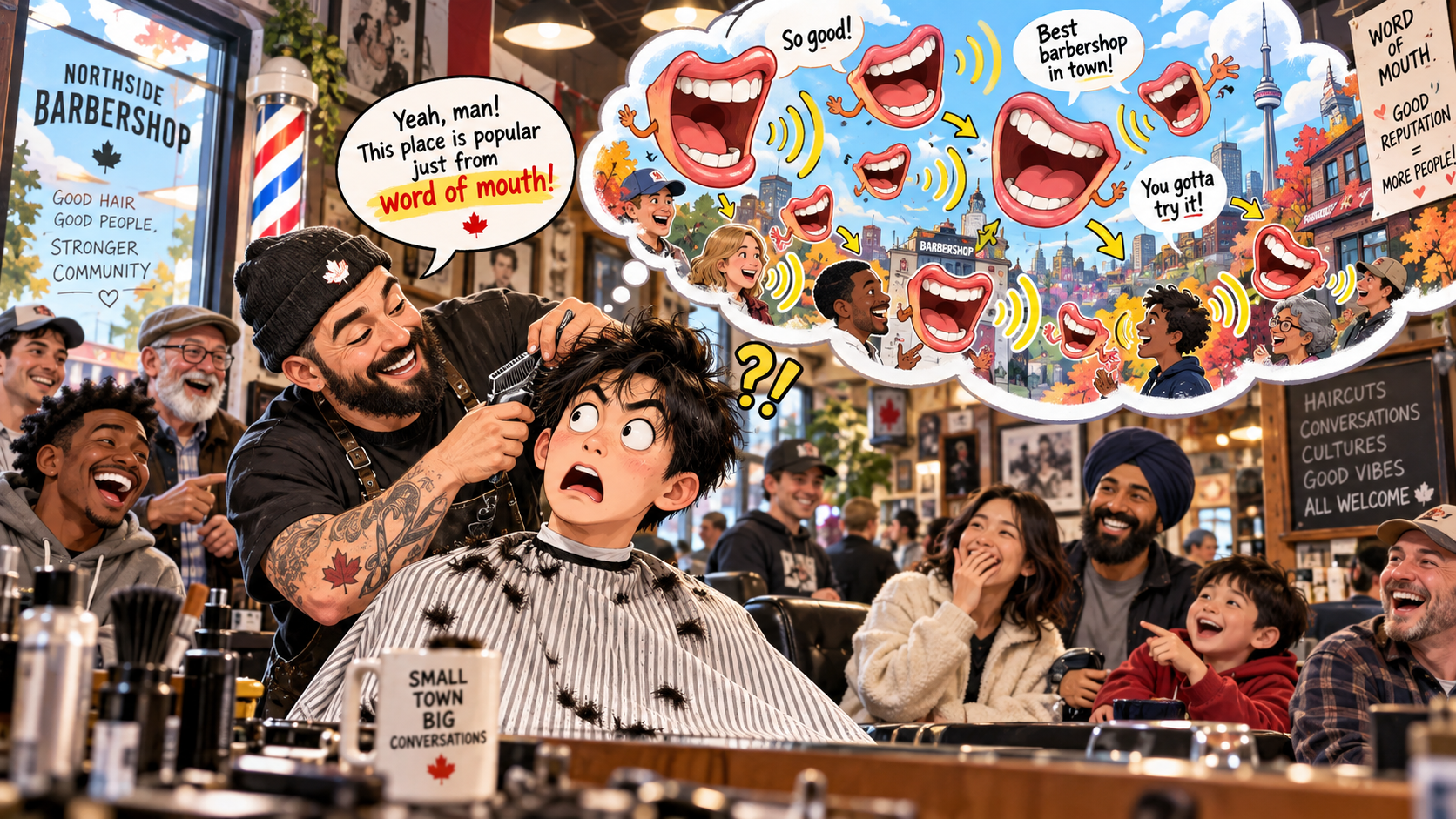 美剧说英语:word of mouth - 加拿大理发店老板说全靠“word of mouth”,我下意识看了一眼他的嘴……