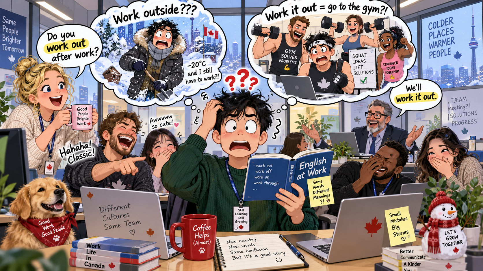 美剧学英语:work out - 加拿大办公室同事说下班后“work out”,我看了眼窗外零下20度……