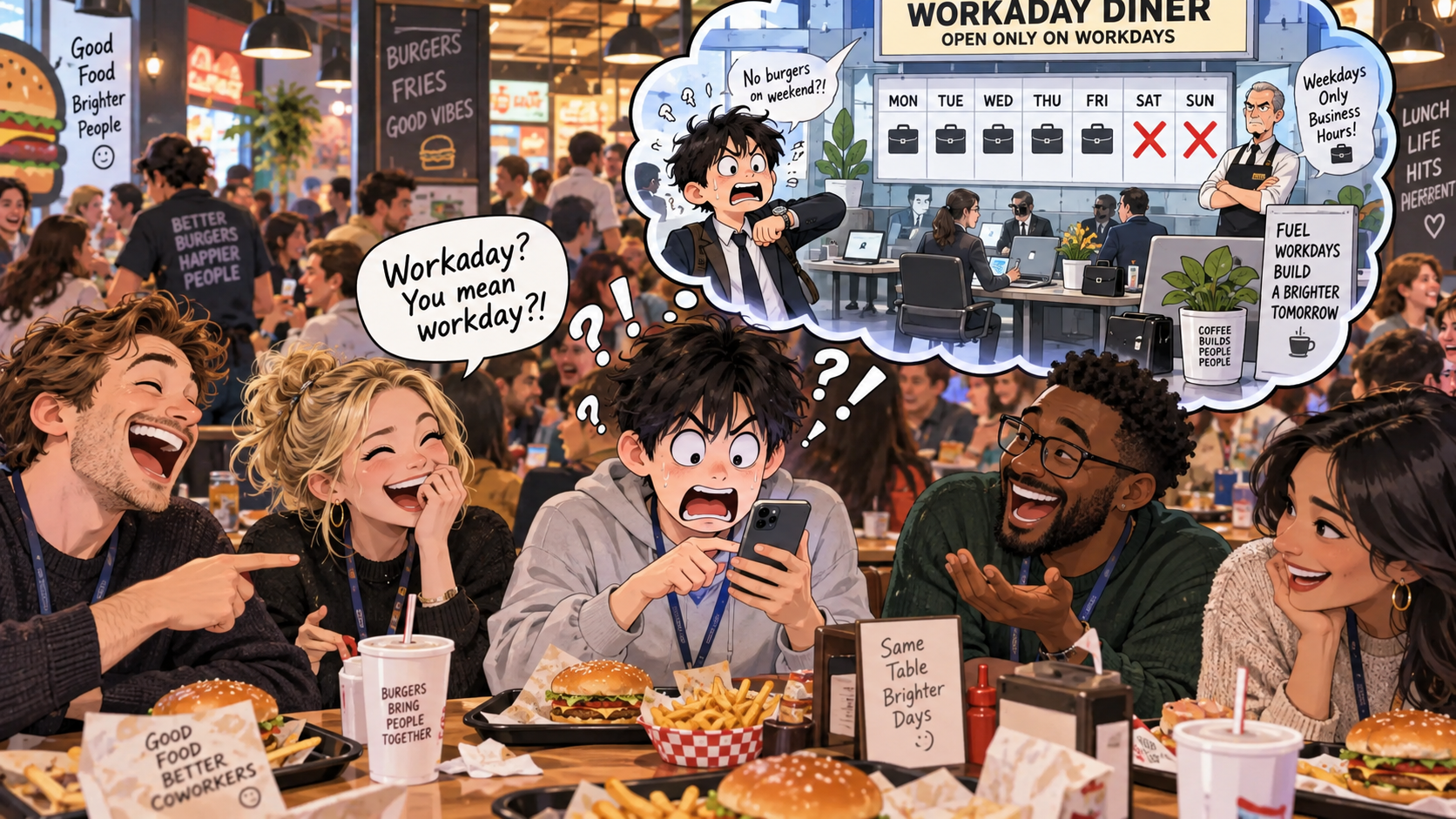 美剧学英语：workday - 加拿大办公室午餐，同事说“workaday”，我居然开始查今天星期几……