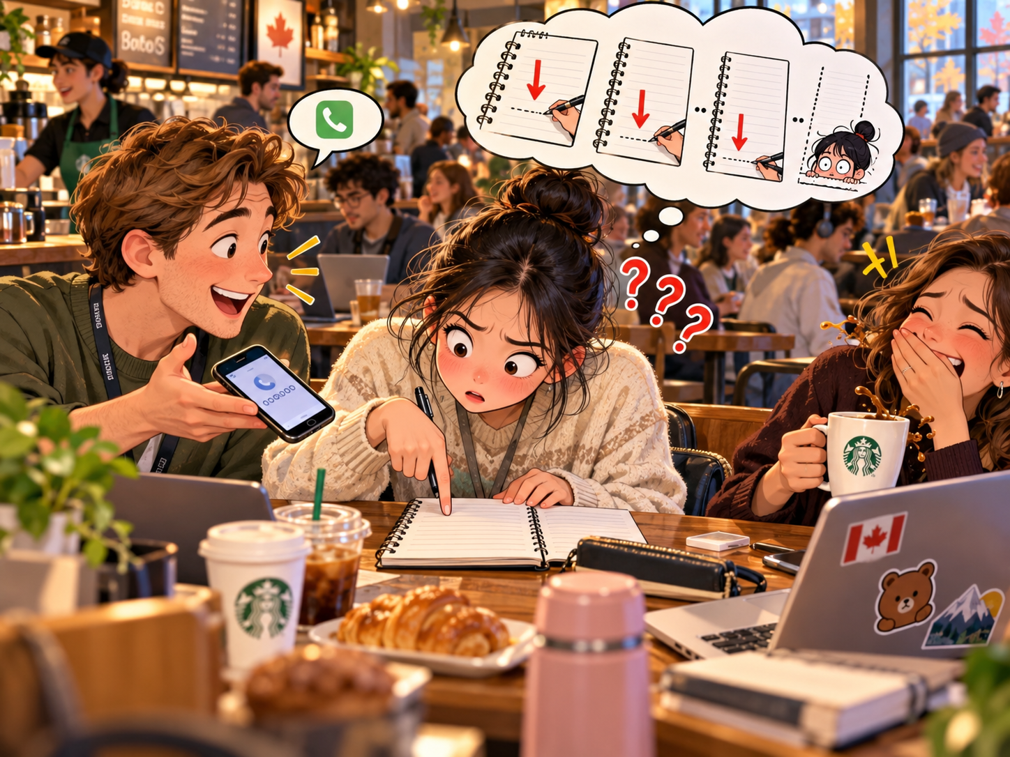 美剧说英语:write down - 加拿大咖啡店里,同事让我“write down”,我居然低头找地方往下写……
