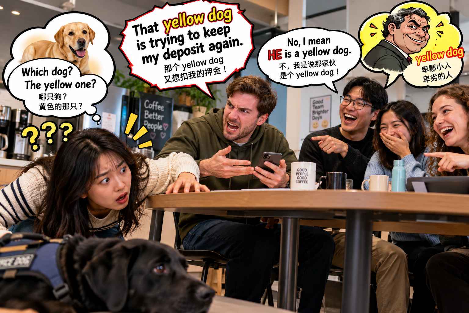 美剧学英语:yellow dog - 加拿大同事说他是“yellow dog”,我低头找了半天狗……