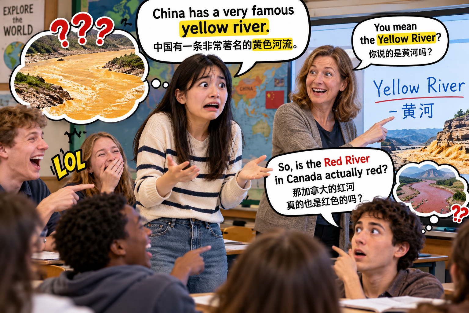 美剧说英语:yellow river - 加拿大地理课上,我说中国有条“黄色的河”,全班突然笑了……