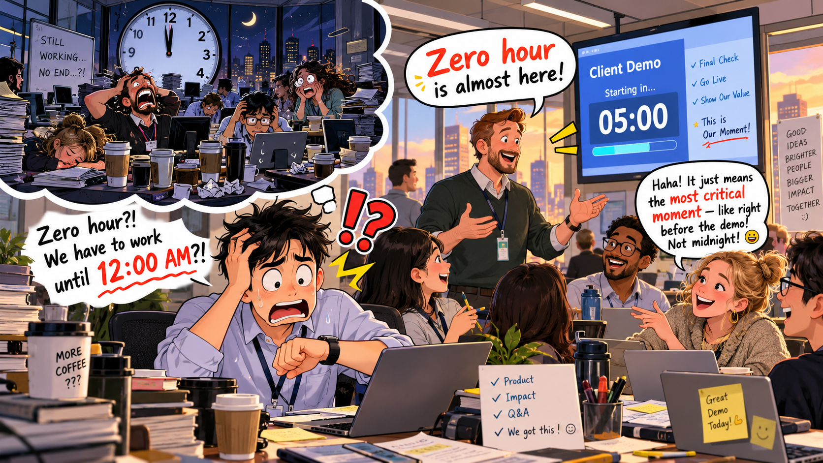 美剧说英语:zero hour - 加拿大办公室同事说“zero hour”,我以为今天要零点加班……