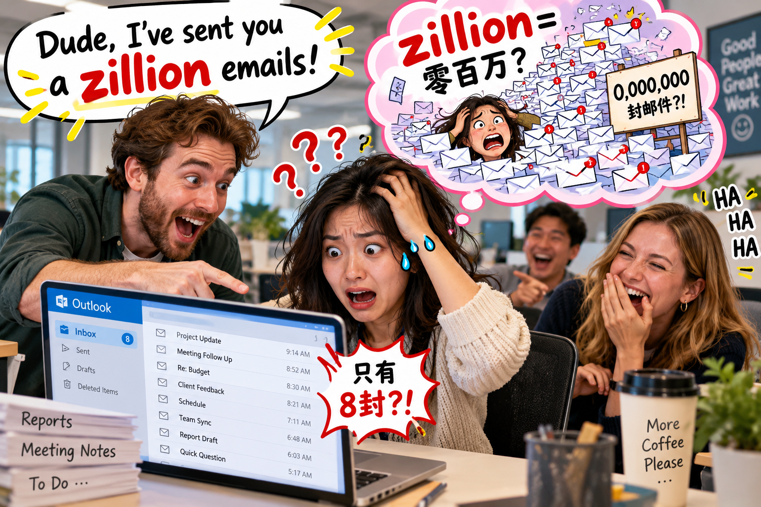 美剧说英语:zillion - 加拿大同事说给我发了“zillion封邮件”,我差点以为公司邮箱被黑了……
