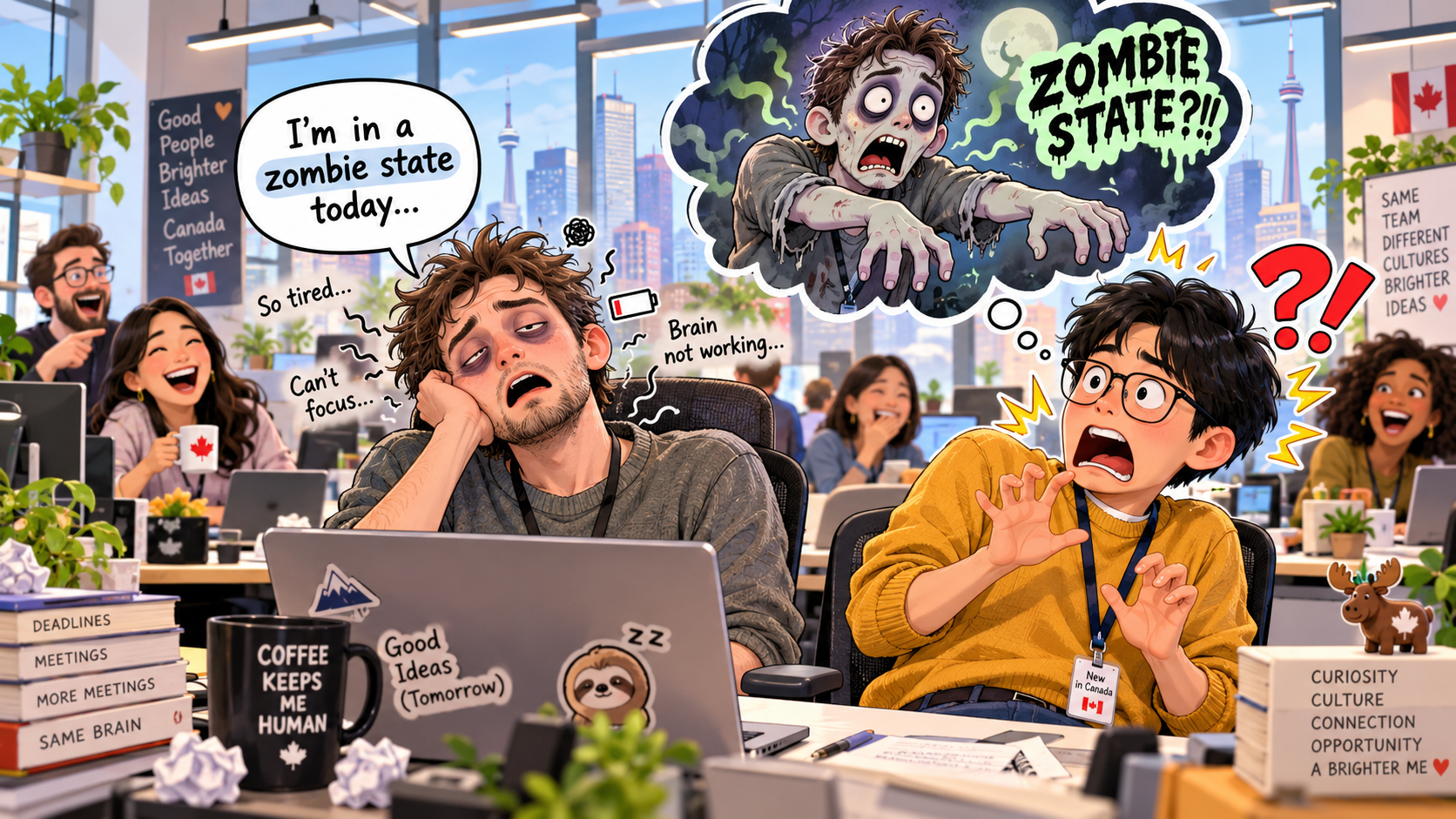 美剧学英语:zombie state - 加拿大办公室同事说自己进入“zombie state”,我差点问要不要叫保安……